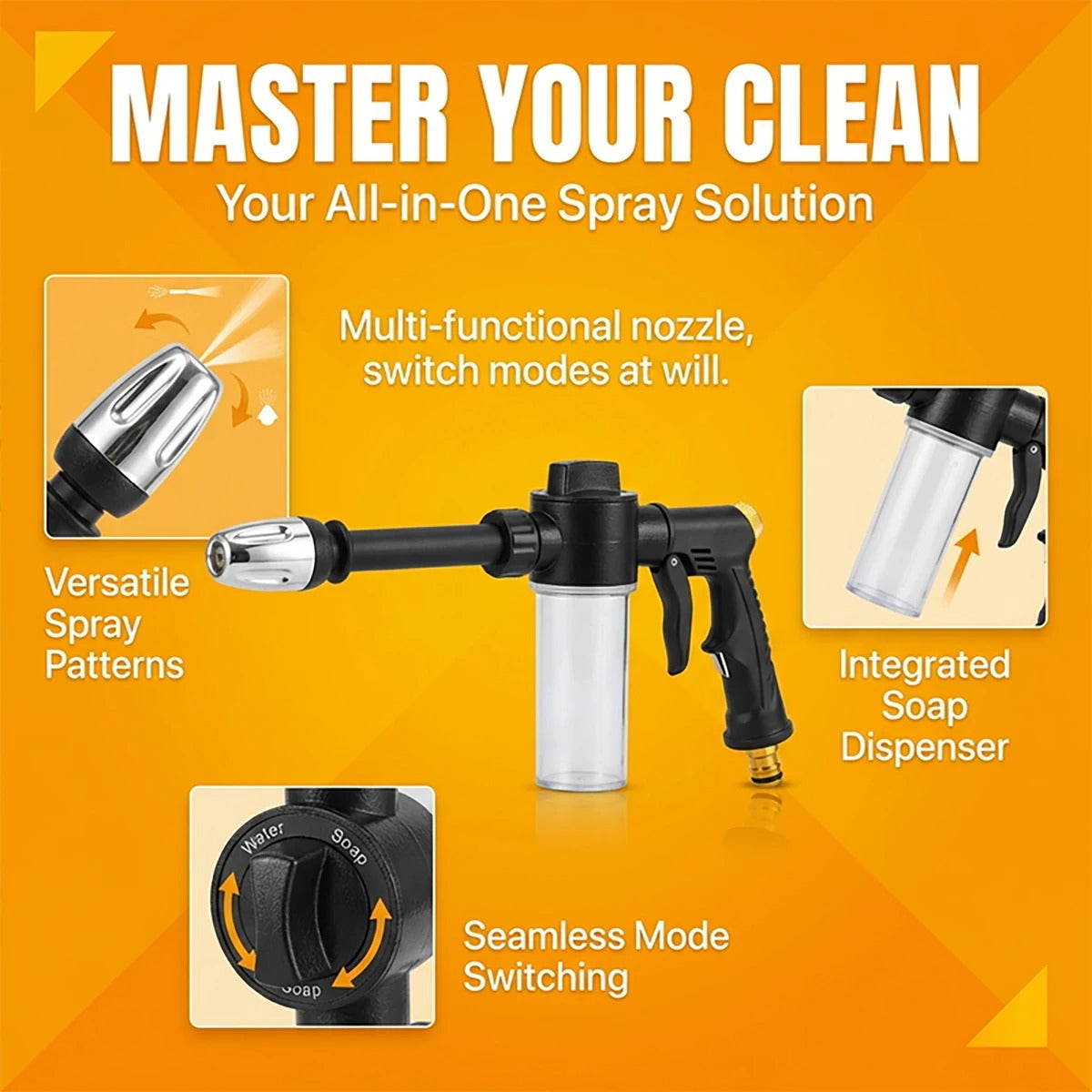 High pressure car washing spray gun with foam bottle - 50% Off