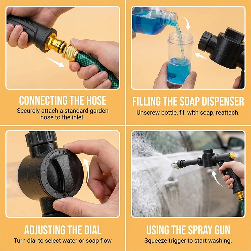 High pressure car washing spray gun with foam bottle - 50% Off